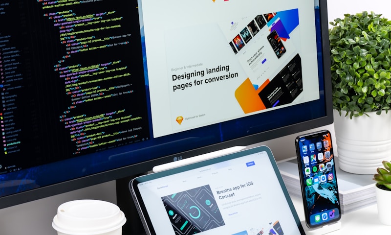 Website design and development workspace